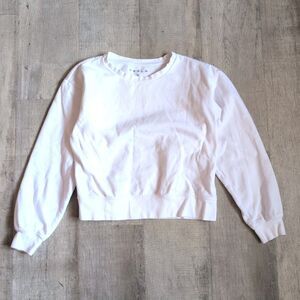 Womens Tesla Official Crewneck Sweatshirt Sz X-Small White Cropped Top